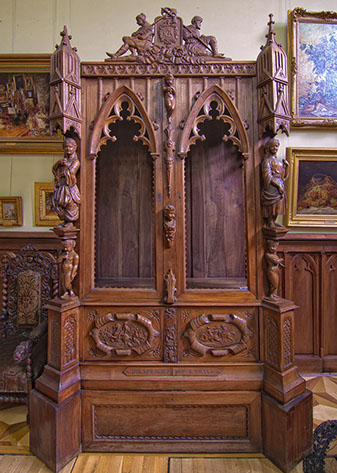 Dulap lemn gotic neogotic Theodor Aman secol 19.